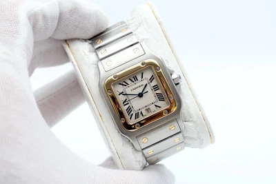 £3450 • Buy Cartier Santos Galbee Midsize Steel & 18K Gold 1566 Quartz 29mm  Men's Watch
