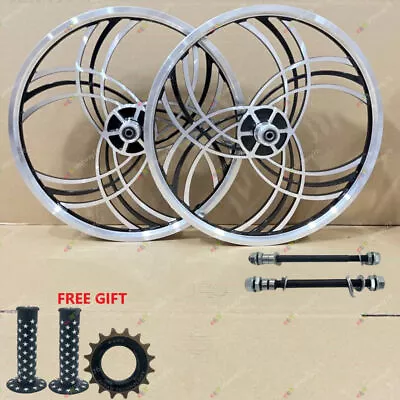 Pair Of 20  Bicycle Mag Wheels Set 6 SPOKE BLACK FOR GT DYNO HARO Any BMX BIKE • $203.80