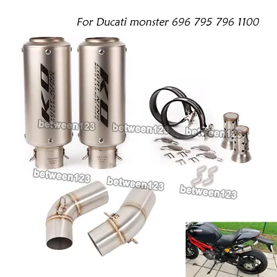 For Ducati Monster 696 795 796 1100 Exhaust Muffler Pipe + Middle Link Pipe • $148.32
