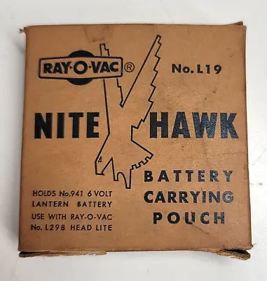 New - Vintage Ray-O-Vac NiteHawk L19 Battery Carrying Pouch For 6 Volt Battery • $20