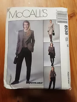 Vintage 1990s McCalls 8538 Jacket Trousers Waistcoat Skirt Pattern Size 12 Uncut • £6