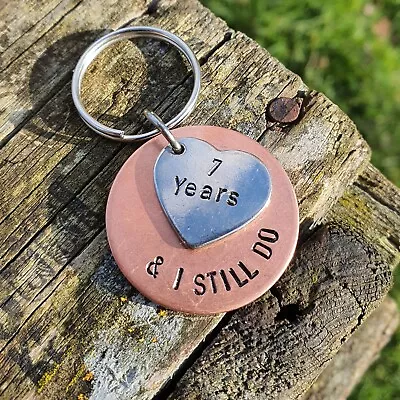 7 Years & I STILL DO 7th Anniversary Gifts Love Personalised Handmade Keychain  • £12.99