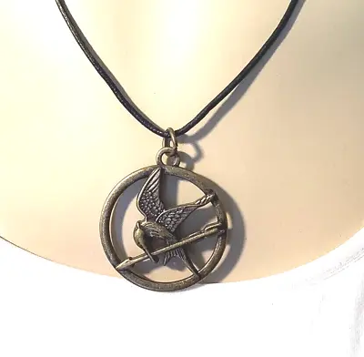 The Hunger Games Mockingjay Pendant Necklace On Leather Cord Lionsgate 84 • $9.95