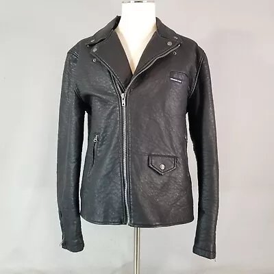 Members Only  Jacket Mens 2XL XXL Balcke Faux Leather Biker NEW FLAWED AS IS • $32.81