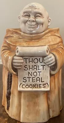 Vintage Treasure Craft Friar Monk Cookie Jar 12  Thou Shalt Not Steal Cookies • $19.99