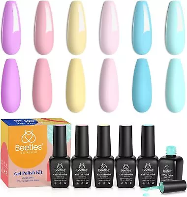 Beetles Gel Nail Polishes- Pastel Gel Polish Kit Blue Pink Yellow Green Purple • £19.69