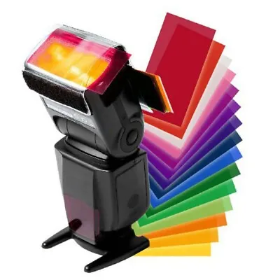 12 Colour Gel Flash Filters For Canon Speedlite 580EX I+II 550EX Flash Unit • £8.19