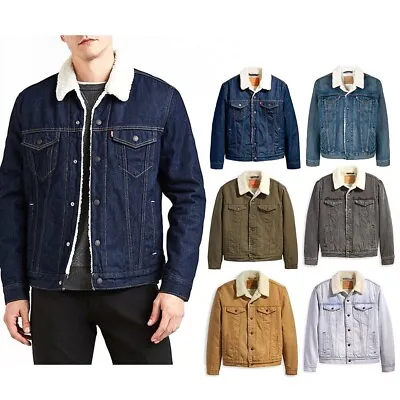 Levi's Men's Jacket Denim Sherpa Lined Insulated Trucker Denim Jacket 16365 • $79.88