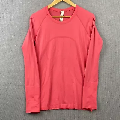 Lululemon Top Womens 8 Pink Swiftly Tech Long Sleeve Thumb Holes Activewear • £21.63