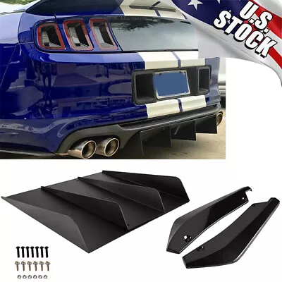 For Ford Mustang GT Rear Bumper Diffuser 4-Fin Spoiler Lip Splitter + Rear Spats • $46.95