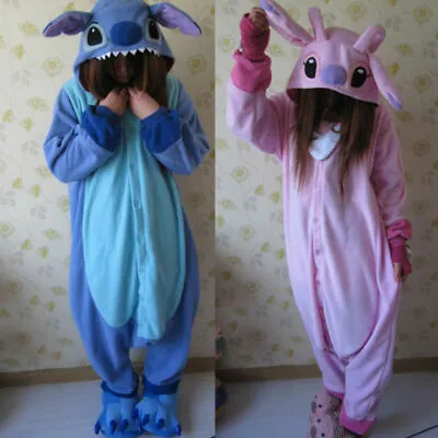 Christmas Adult Kigurumi Pajamas Animal Blue Stitch Angel Lilo Cosplay Costum Uk • £26.12