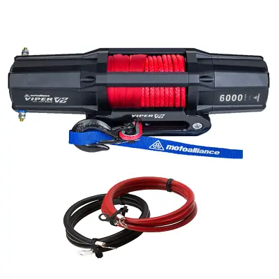 $504.98 • Buy VIPER V2 6000lb UTV Winch 60 Feet Red AmSteel-BLUE Synth Rope W/ Extension Kit