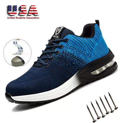 Men's Safety Shoes Steel Toe Shoes Lightweight Tennis Indestructible Sneakers US • $43.23