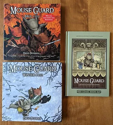 MOUSE GUARD Fall 1152 & Winter 1152 & Free Comic Book Day David Petersen • $40