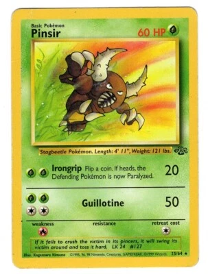 $2.49 • Buy Pokémon TCG Pinsir Jungle 25/64 Regular Unlimited Rare Vintage WOTC HP-MP