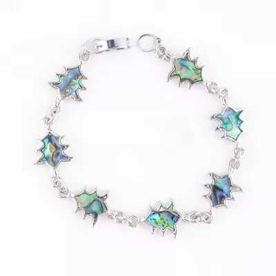 Trendy Abalone Shell Beaded Bracelet Silver Plated Jewelry Classic 7inches 1Pcs • $0.99