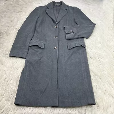 Max Mara Women's US 2 Gray Wool Cashmere Blend Long Line Pea Coat • $199.99
