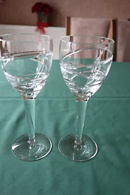 2 Superb  Aura  Wine Glasses By Stuart Crystal/Jasper Conran 9  Tall • £115