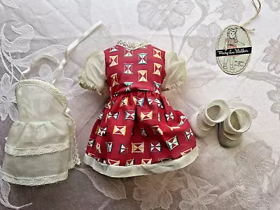 Vintage Hard Plastic  17   Mary Lou Walker Doll Outfit Dress Apron Socks Shoes • $29.99