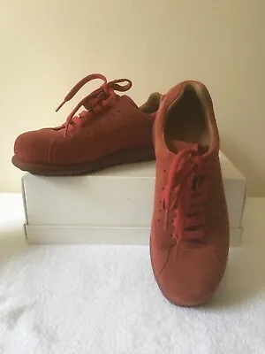 Camper Red Suede Pelotas Lace Up Sneaker Shoes Size 3.5/36 • £75