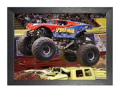 Monster Truck Spiderman Larger Suspension And Tires Pickup Poster Photo Print • $31.82