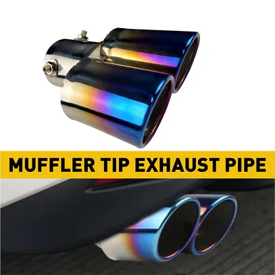 AUXITO Stainless Car Steel Dual Rear Pipe Exhaust Tail Muffler Tip Accessor • $20.31