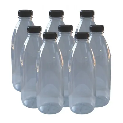 Clear Plastic PET Juice Bottle - 250ml With Tamper Proof Cap - Pack Of 8 • £4.84