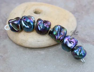 Iris Metallic - Handmade Glass Lampwork  Beads MTO Elasia - Choose Shape • $17