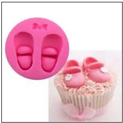 Silicone Girls New Baby Pair Shoes & Bow Mould Icing Shower Christening Cake BG • £5.99