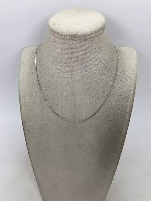 $32 • Buy 18K White Gold Box Chain Necklace 1.5g