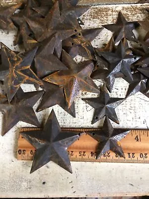 Set/50 Rusty Black Barn Stars Star 25ea 2.25  1.5  Primitive Metal Craft Farm  • $10.95