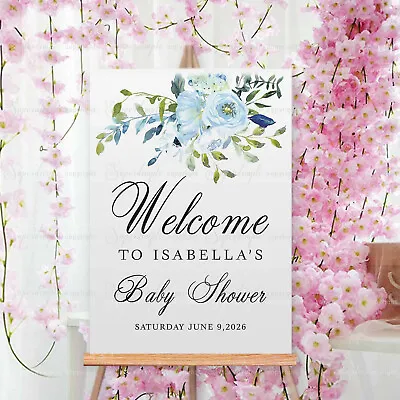 Personalised Baby Shower Sign Welcome To Wedding  Birthday Green Blue Rose A2 A1 • £3.99