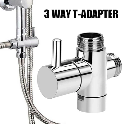 $8.57 • Buy T-adapter G1/2'' 3-Way Diverter Valve Brass Chrome For Arm Mounted Shower Head