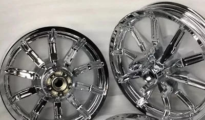 HARLEY TOURING Street Glide IMPELLER CHROME WHEELS 2009 -18 MAG RIMS EXCHANGE • $1299