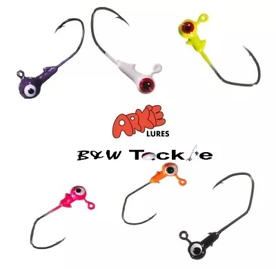 Arkie Jig Heads ~Sickle Hooks ~ Choose Size~colors Free Shipping (2 Pks=20 Jigs) • $14.59