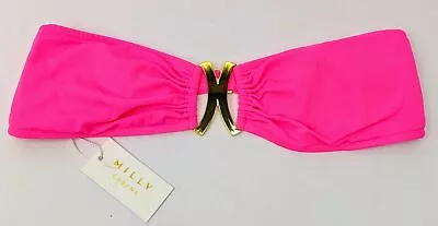 Milly Cabana Bikini Top Elba Bandeau Size Petite Pink 119SS09220 • $25.01