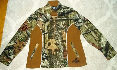 Womens MOSSY OAK BREAK-UP INFINITY 1/2 ZIP PULLOVER LONG SLEEVE FLEECE JACKET L • $19.99