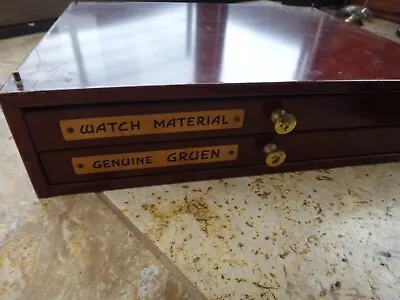 Vintage Gruen Watchmakers 2 Drawer Metal Cabinet Parts Chest • $50