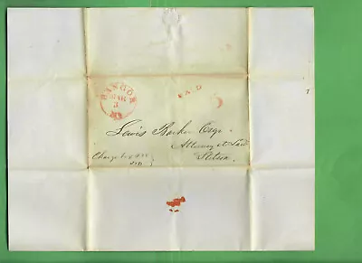 1846 Stampless Cover & Letter - Bangor To Stetson Maine Legal Matter - Orange 5c • $12.50