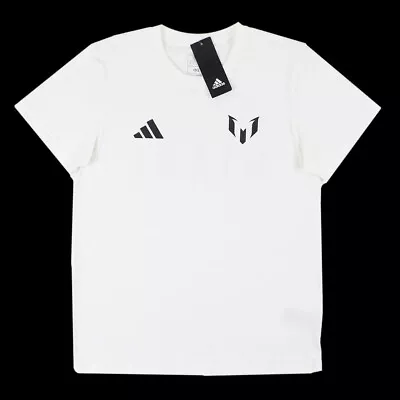 Adidas Men's Soccer Graphic Logo Messi X Miami Bienvenido Tee White ATACAGIL • $19.99