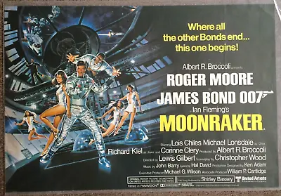 Moonraker Original Movie Poster James Bond 007-1979 Roger Moore Art D. Goozee • $500