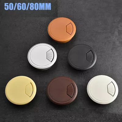 50/60/80mm PC Computer Desk ABS Plastic Grommet Table Cable Tidy Wire Hole Cover • £1.50