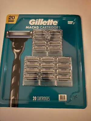 Gillette Mach3 Razor Blade Refill Cartridges - 20 Count No Handle!! New!! • $27.99