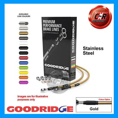 For KAWASAKI KH100EX G3 80-93 Goodridge Steel Gold Frt Brake Hoses KW0100-2FC-GD • £82.98