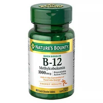 B-12 Methylcobalamin 1000 Mcg Natural Cherry Flavor 60 Tabs By Nature's Bounty • $14.57