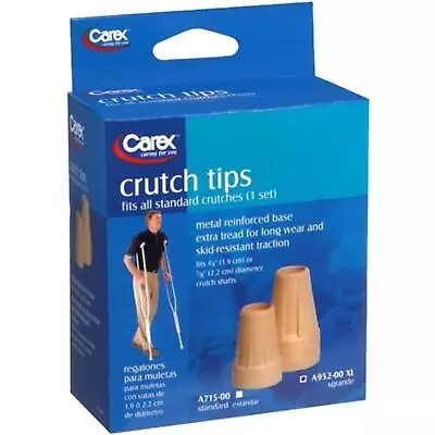 Carex Crutch Tips Extra Large With Metal Reinforced Base Skid-Resistant 1 Pair • $12.28