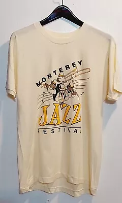 Monterey Jazz Festival Annual  T-Shirt Tee Beige Vintage Graphic Made In USA • $40