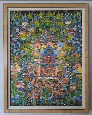 Original Kamisan Painting Balinese Indonesian Kamisan Fine Art Framed Painting  • $689