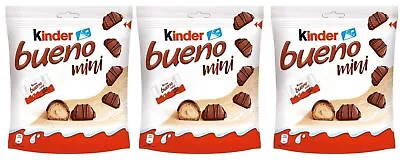 Kinder Bueno Mini Milk Hazelnut Flavor Wafers Candy Snacks 108g 3.8oz X 3 • $49.90