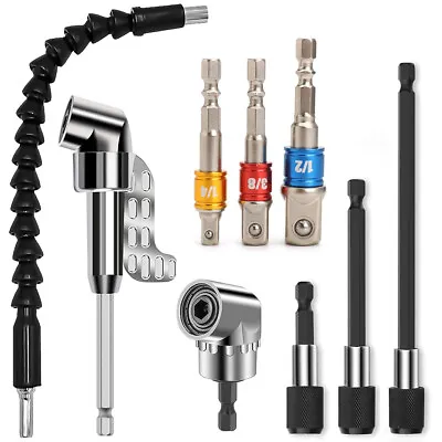 Right Angle Extension Drill Adapter Impact Driver Hex Bit Attachment Up To 9Pcs • $5.99